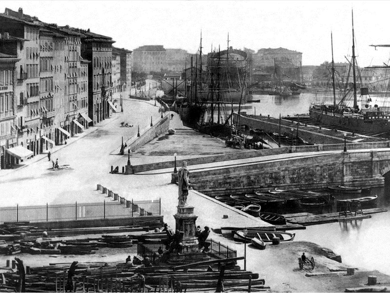 Monumeno a Ferdinando I e Darsena del Cantiere - 1879