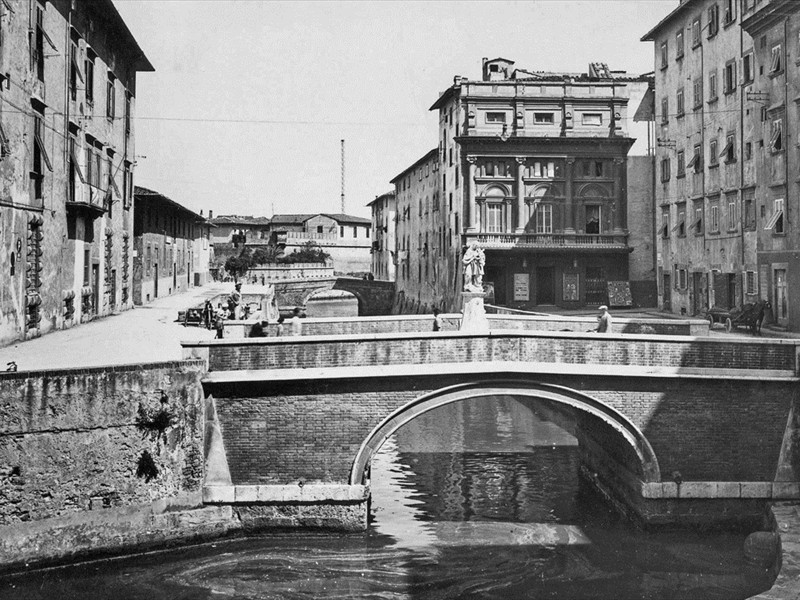 Teatro Avvalorati e ponte Nepomoceno - 1915